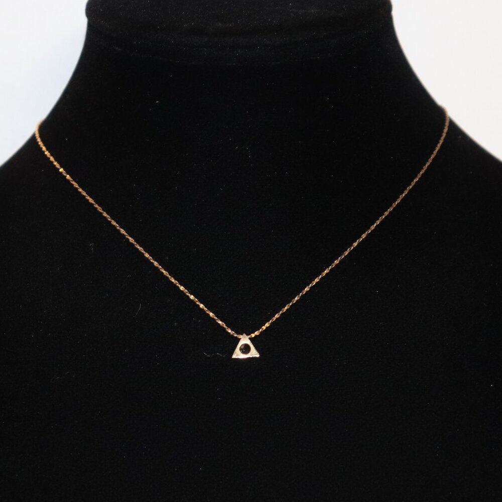 Beautiful gold and black triangle necklace 15" choker